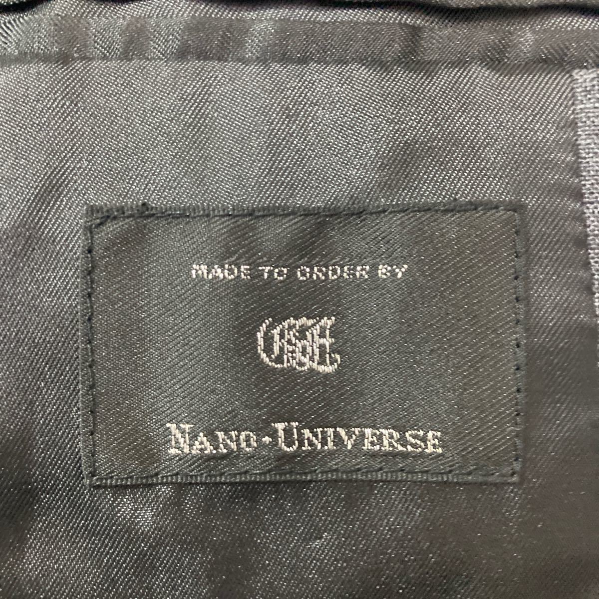 247 nano universe ナノユニバース 2B テーラードジャケット サイズM オフィス ビジネス 日本製 背抜き スーツ チャコール 40208AF_画像5
