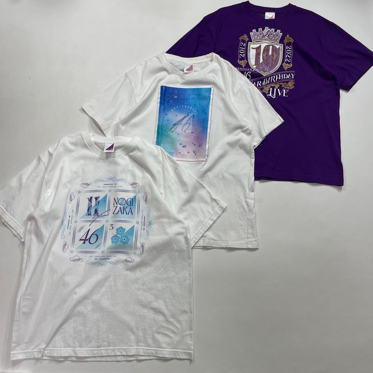 244 乃木坂46 Tシャツ 3枚セット 10th 11th バースデイライブ 2021 サマーツアー L〜XL アイドル コンサート 40213AX_画像1