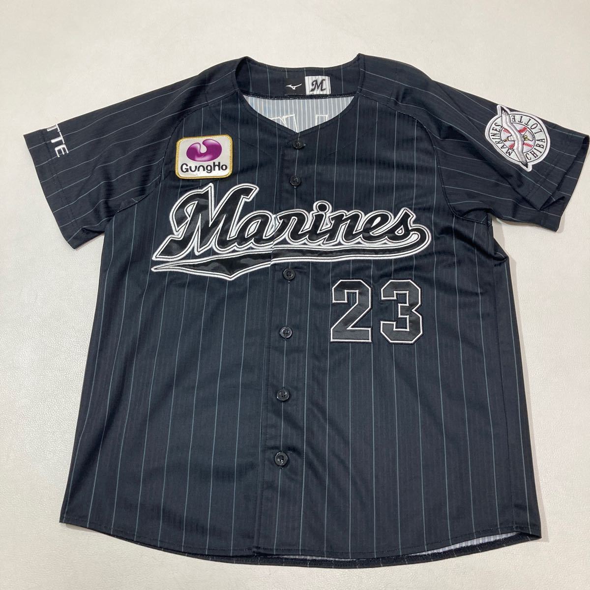 273 美品 千葉ロッテマリーンズ 三木 亮 選手 23番 ビジター ユニフォーム プロ野球 MIZUNO製 応援グッズ ベースボール 40214C