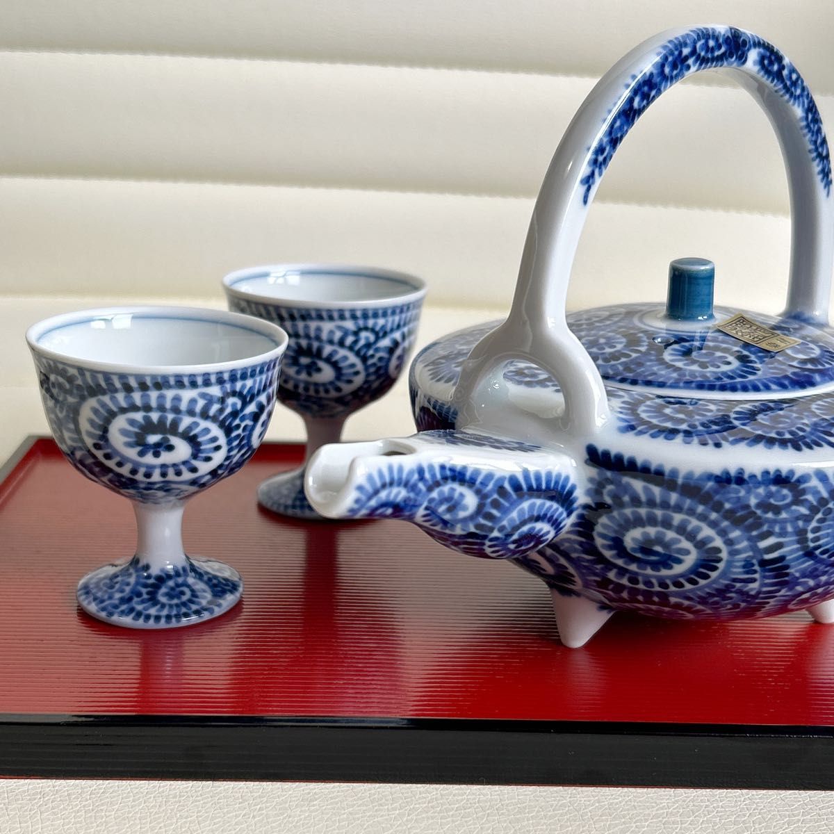 有田焼 龍峰窯 染付蛸唐草 冷酒セット 酒器セット 酒急須 お猪口 有田焼 龍峰窯 染付蛸唐草 冷酒セット 酒器セット 酒急須 お猪口