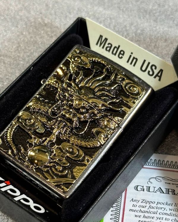 ■新品 ZIPPO ドラゴン 龍 玉 辰 十二支 幸運 金運 ライター ジッポー 喫煙具 メタル貼り U28_画像3