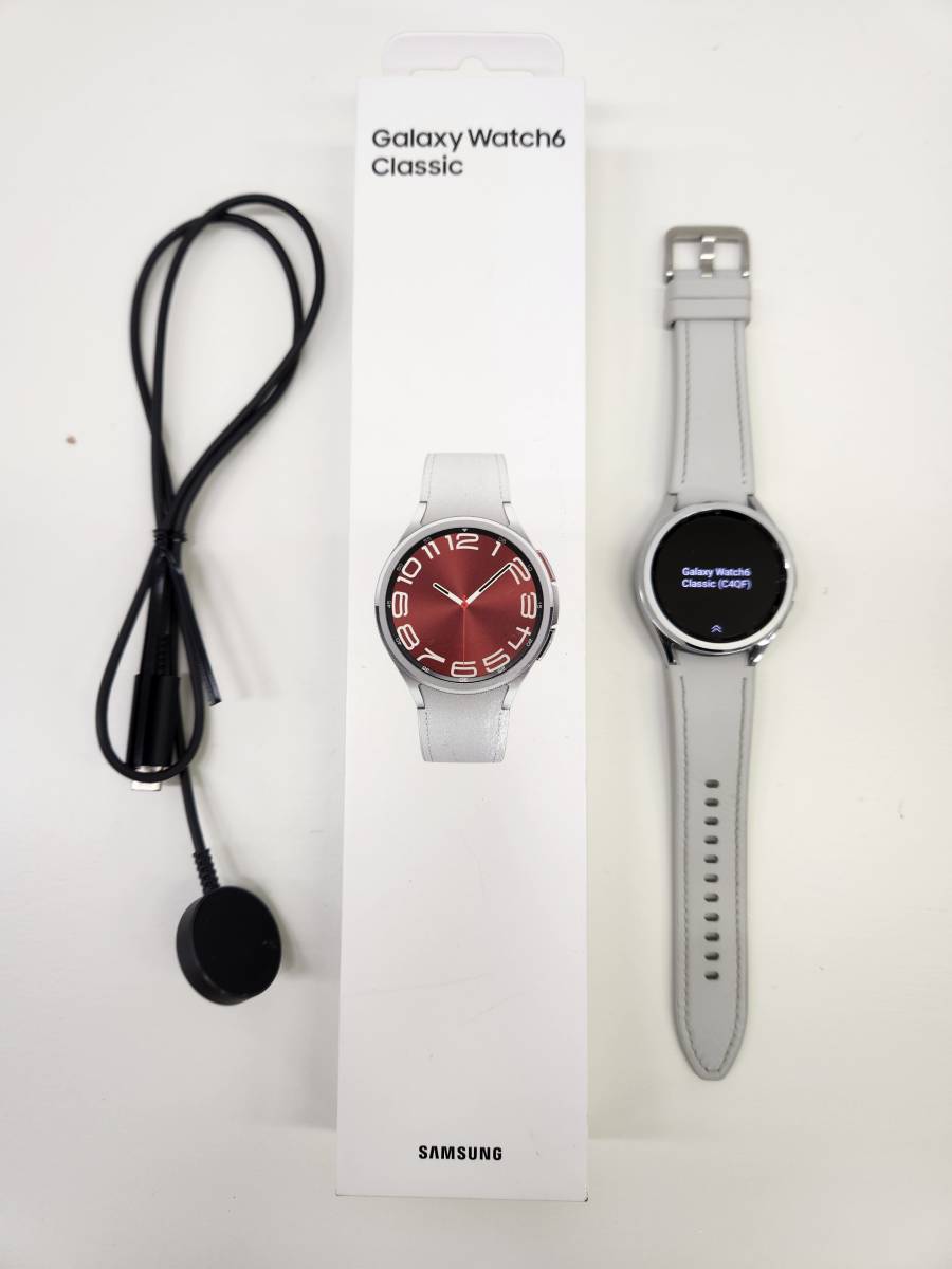 ★◆【USED】SAMSUNG Galaxy Watch6 Classic SM-R950 スマートウォッチ シルバー ギャラクシー サムスン 60サイズ_画像1