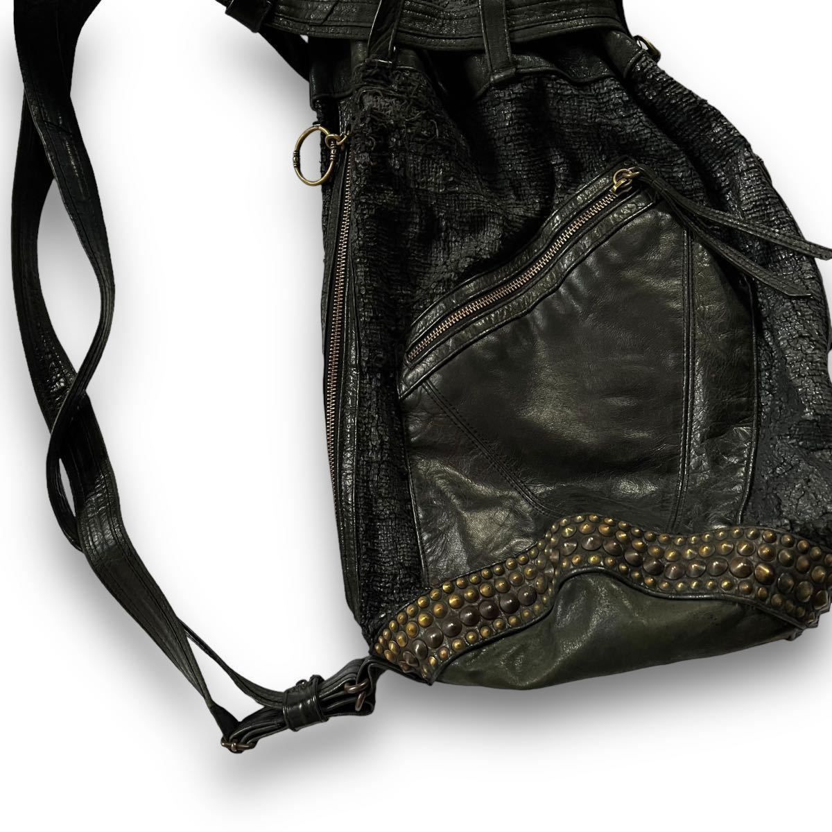 KMRii Archive Studs Leather Boxer Bag Backpack ケムリ アーカイブ 