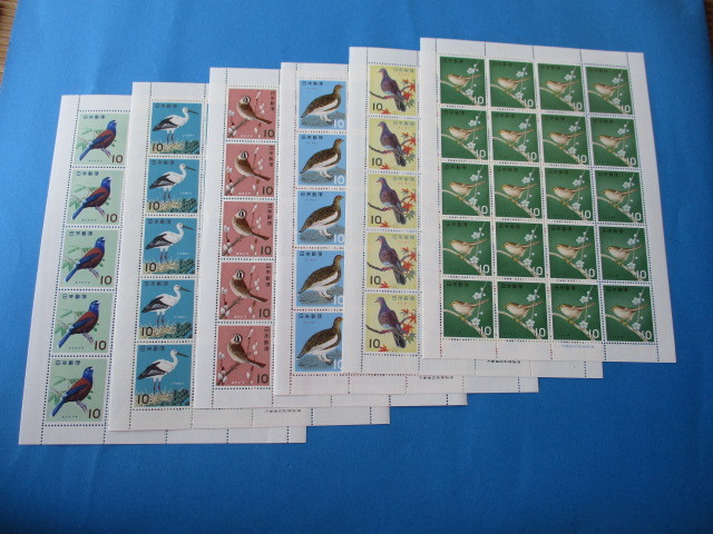 ○ 即決・昭和の記念切手・鳥シリーズ ☆ ６種・各1シート ☆の画像1