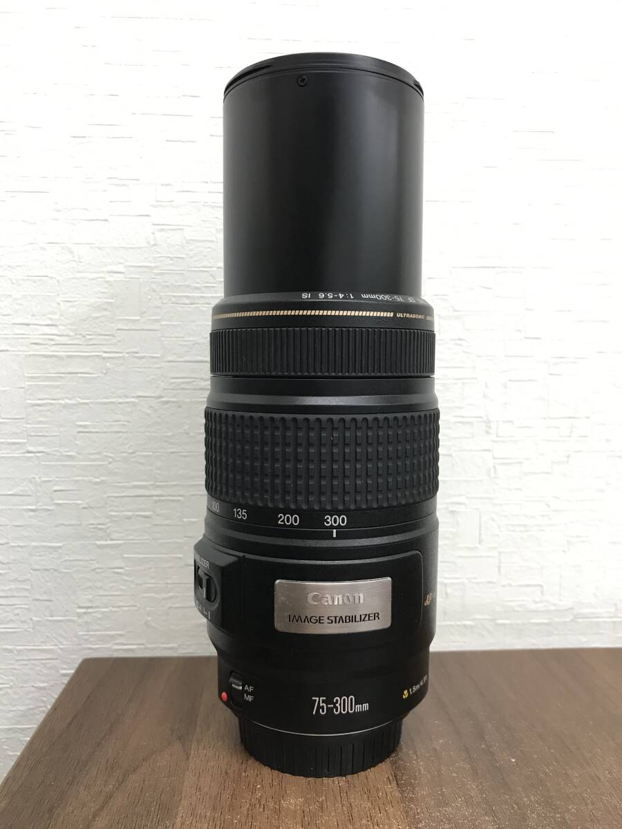 H990 美品 Canon キヤノン ZOOM LENS EF 75-300mm F4-5.6 IS USM 箱付き カメラレンズ 一眼レフ AF ズーム 望遠 動作確認済み_画像9