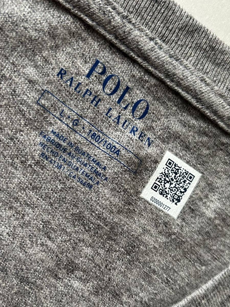 【送料無料】新品 Polo Ralph Lauren ポロラルフローレン★メンズ Vネック 半袖 Ｔシャツ（ L サイズ） グレー１