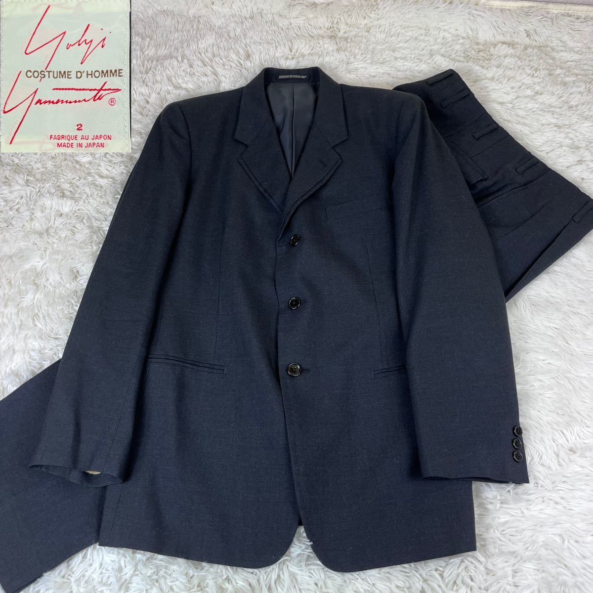 Yohji Yamamoto COSTUME D'HOMME セットアップ ビジネス ブラックシングルスーツ