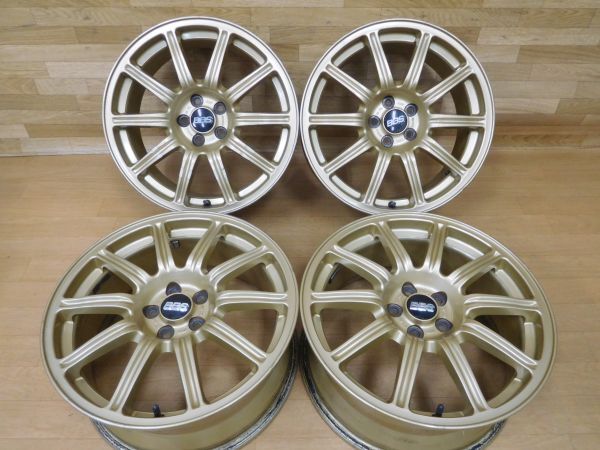 14-246◆鍛造 軽量★BBS スバル GDB インプレッサ 純正★17in7.5J+53 レガシィ,BRZ,86,プリウス_画像1