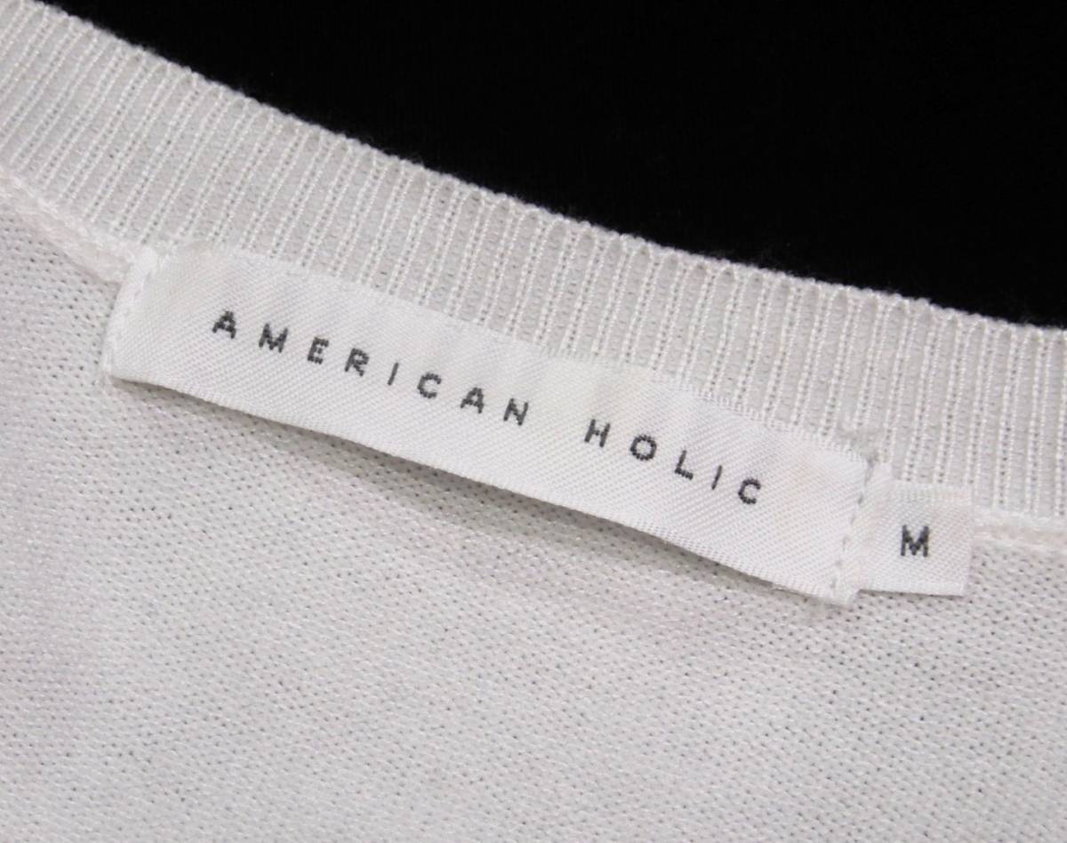 AMERICAN HOLIC アメリカンホリック 前後差 プルオーバー 深VネックBIGシルエットニットチュニック M_画像6