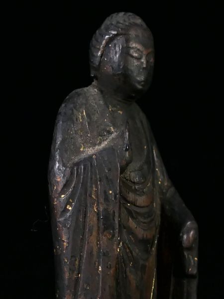 d0206 小さな時代の木彫 仏教美術 阿弥陀如来立像 仏像 阿弥陀様_画像4