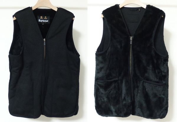 22AW BARBOUR バブアー FUR LINER フェイクファー ライナー ベスト 38 黒|男性用 22AW BARBOUR バブアー FUR LINER フェイクファー ライナー ベスト 38 黒|男性用