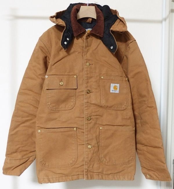 CARHARTT カーハート Michigan Chore Coat フード付き ミシガン チョア コート S 裏地ブランケット カバーオール_画像2