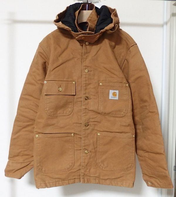 CARHARTT カーハート Michigan Chore Coat フード付き ミシガン チョア コート S 裏地ブランケット カバーオール_画像1