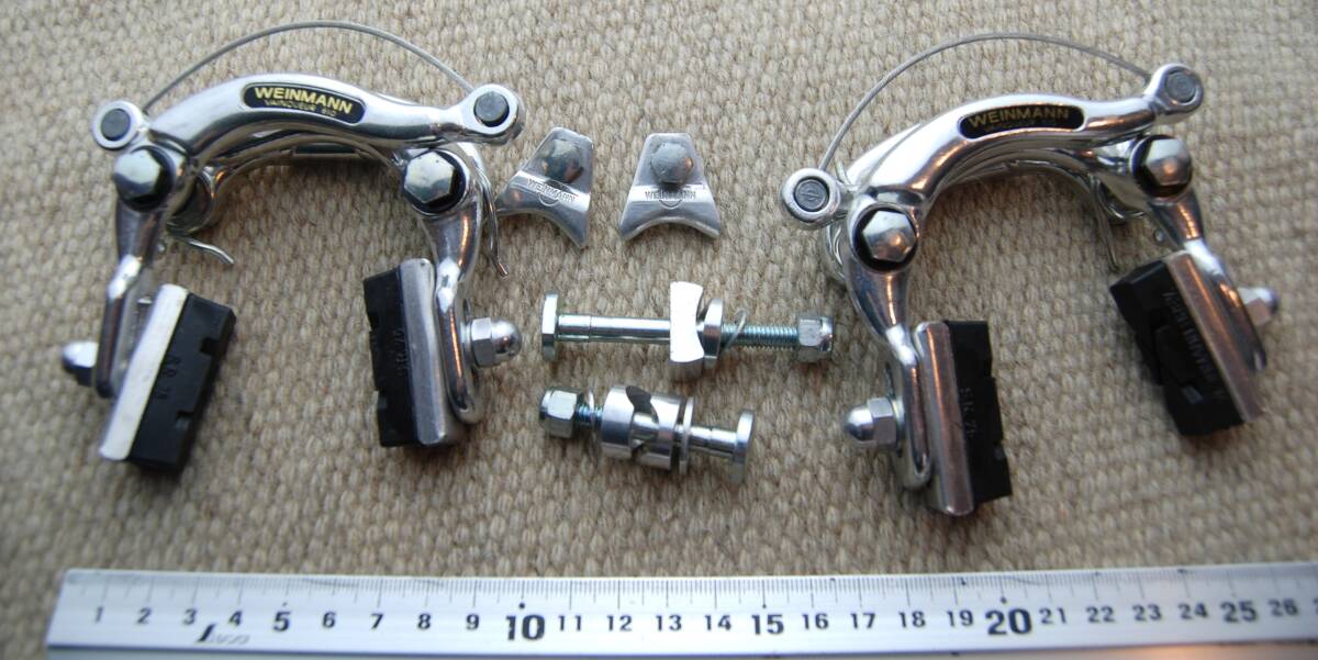240222_402_132＞ワインマン　WEINMANN　VAINQUEUR 610 センタープルブレーキ本体　前後　千鳥付　＞ビンテージ　レストア 　ランドナー