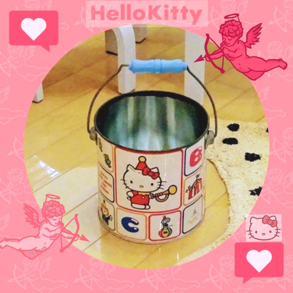 キティちゃん 缶バケツ 昭和レトロ サンリオ ハローキティ キティちゃん 缶バケツ 昭和レトロ サンリオ ハローキティ