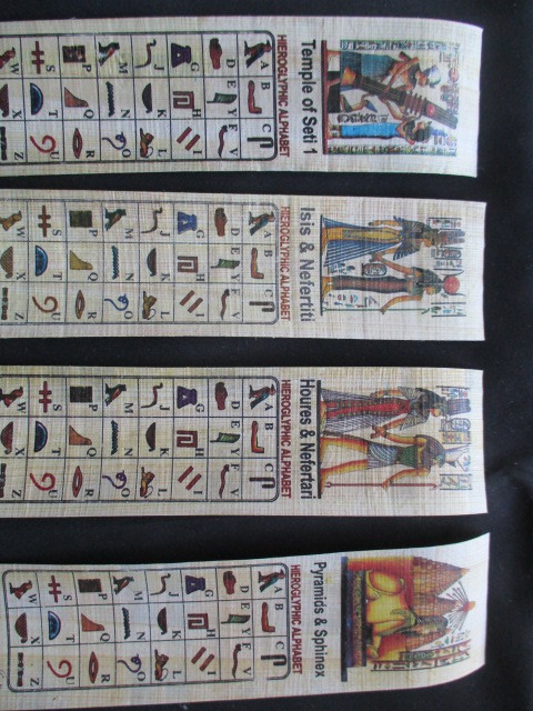 エジプトのお土産、パピルス紙、しおり10枚、セット_画像4
