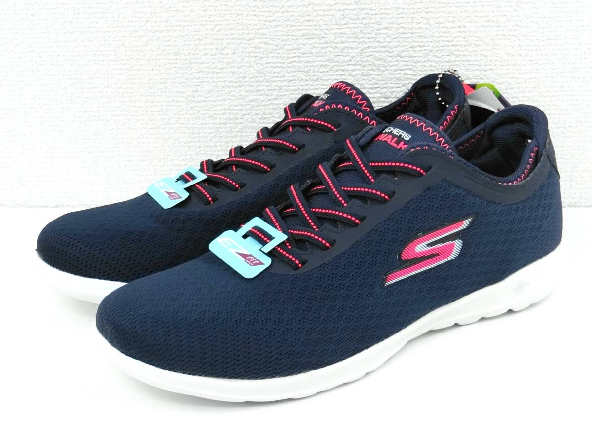 【未使用タグ付】SKECHERS GO WALK LITE 超軽量 高反発 高クッション 5GEN メッシュスリッポンスニーカー 23.0cm NVPK 定価7,150円【1167】_画像2