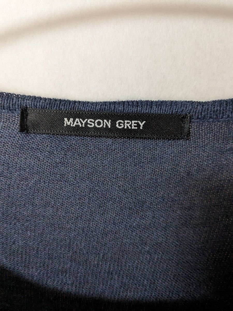 MAYSON GREY 薄手ニット セーター チュニック 長袖 綿混 紺 2 M