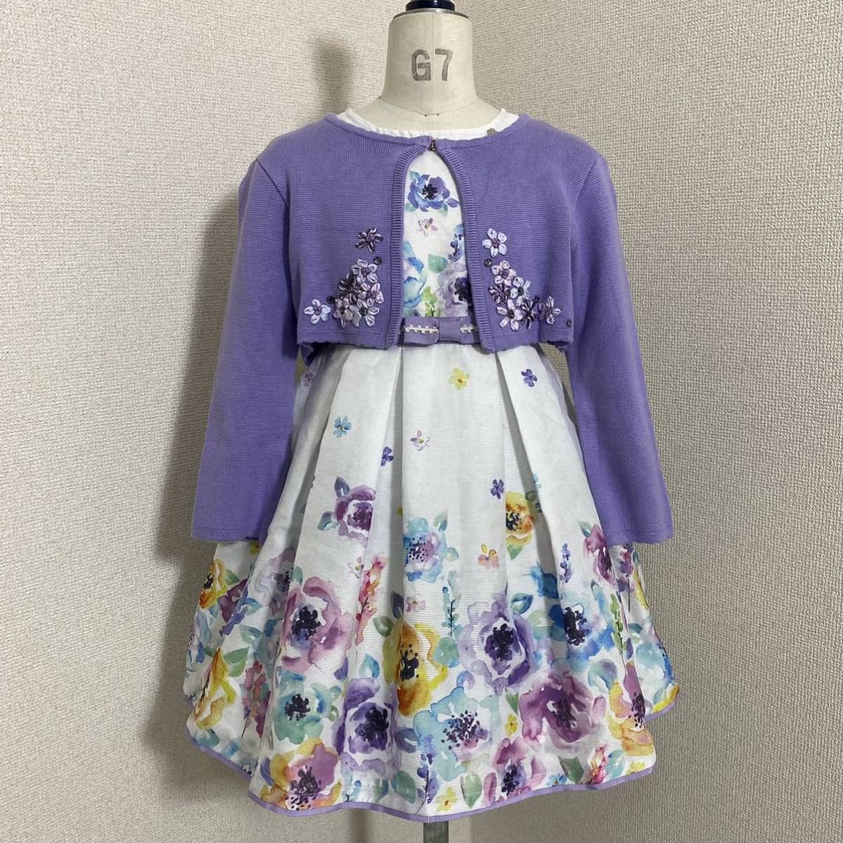 6860. ANNA SUI MINI формальный цветочный принт One-piece 120cm Anna Sui Mini лиловый фиолетовый 