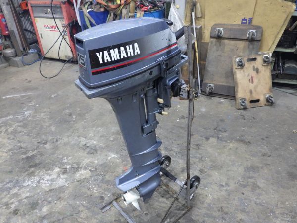 せ★f1405▼ ヤマハ 小型船舶用 船外機 15D 684 CL 15馬力 混合 リコイル YAMAHA 中古品 検水NG 始動前後OK