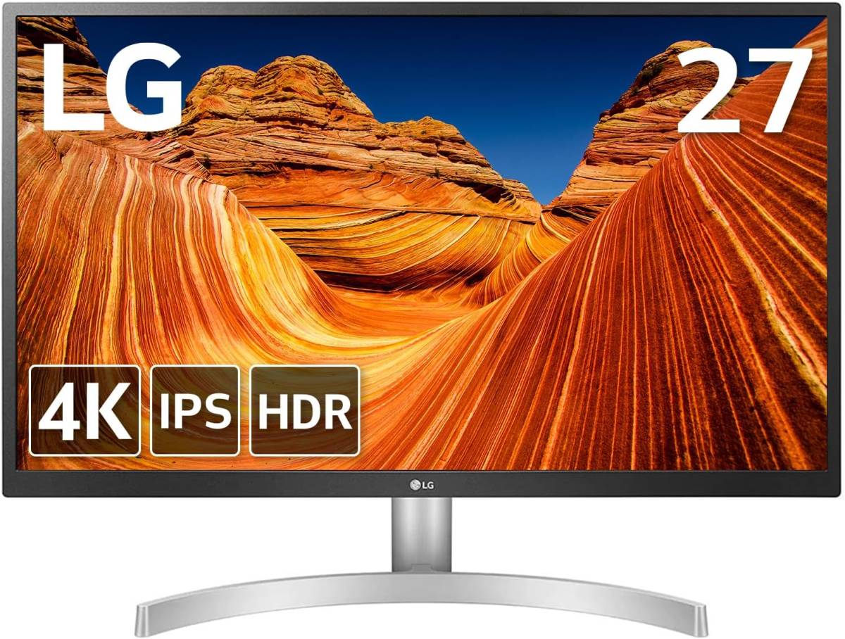 LG 27型 IPS非光沢 4Kディスプレイ 27UL500-W HDR10対応 FreeSync対応 HDCP2.2対応 HDMI×2,DisplayPort チルト対応スタンド 3年保証_画像1