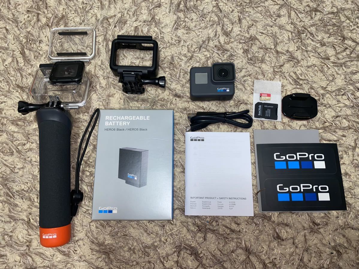 GoPro HERO6 ゴープロ BLACK 箱無し 取説有り アクセサリー付き_画像1