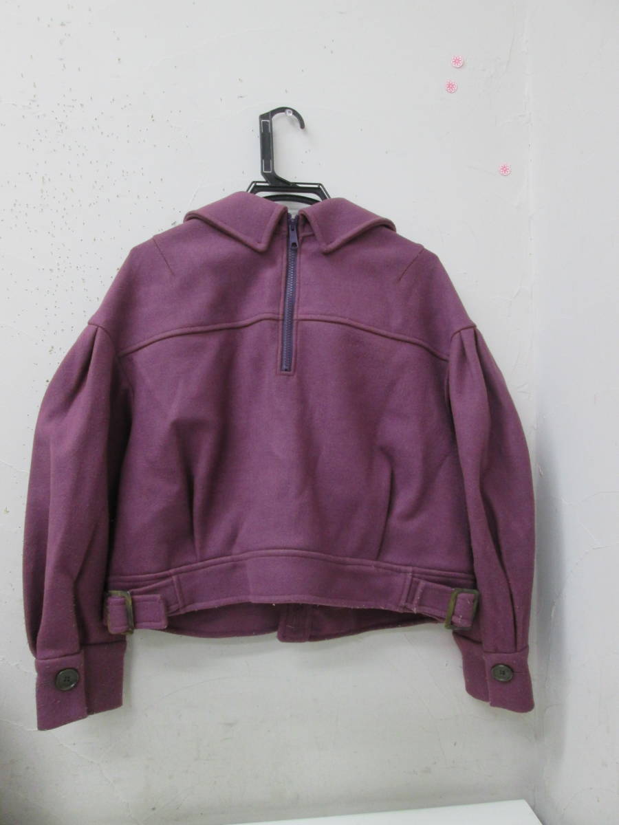 (8)!MURUAm Roo a lady's CPO jacket back Zip fake wool purple size F