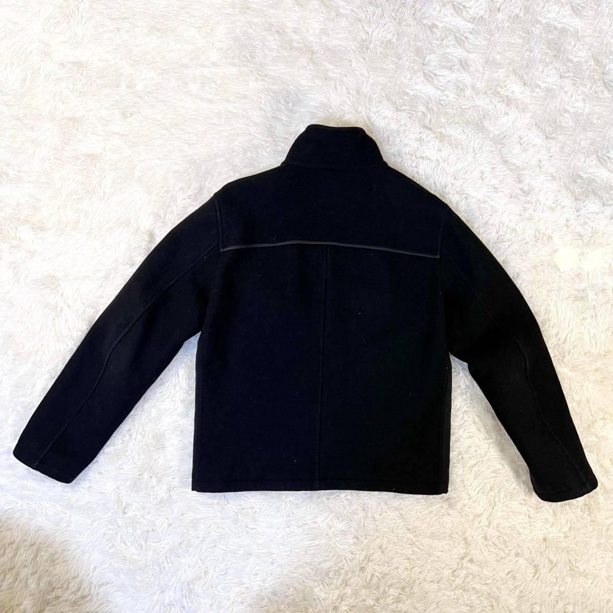 1円 希少 プラダ PRADA 2007AW アーカイブ ウールブルゾンジャケット メンズ 黒 50 XL 羊毛 ヴィンテージ ジップアップ ブラック 限定品_画像4