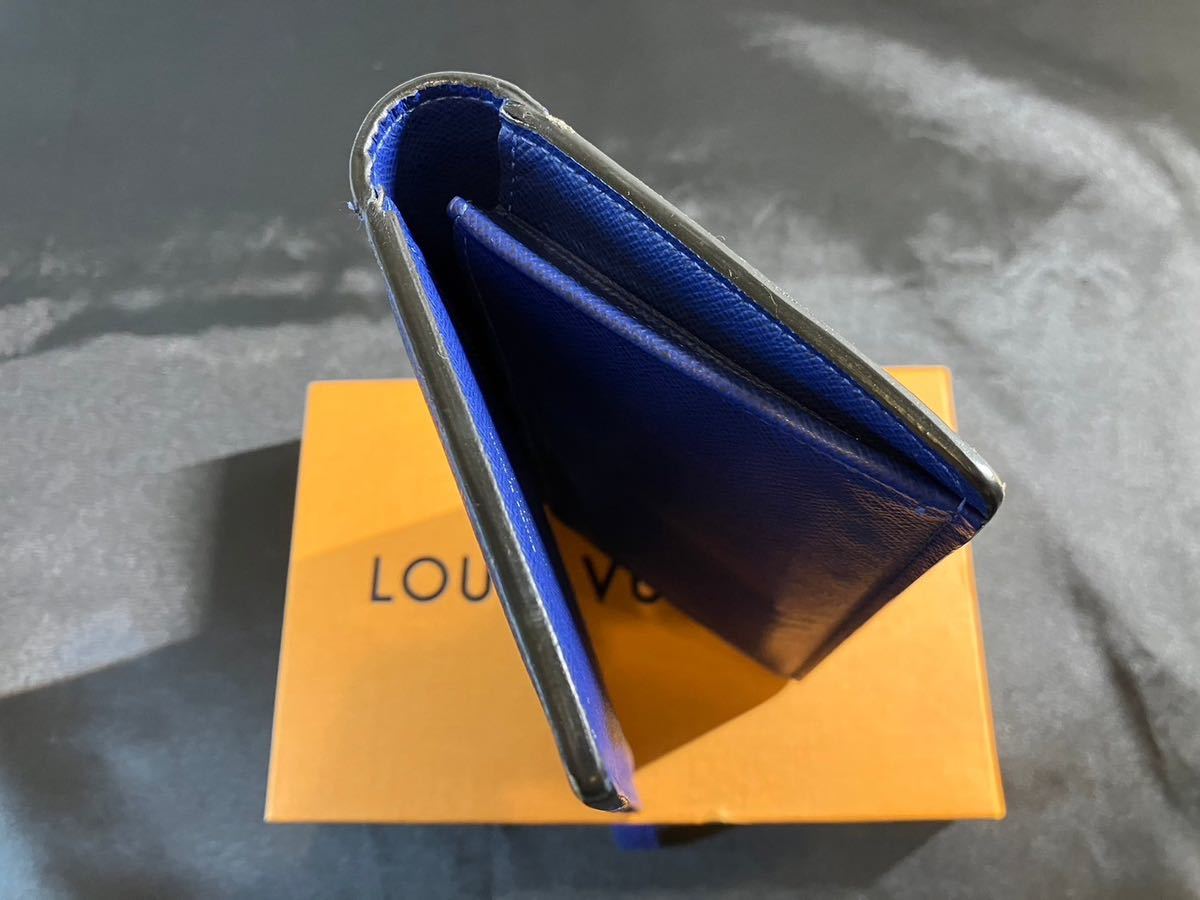 C/1034 美品 LOUIS VUITTON ルイ・ヴィトン タイガ ラマ 長財布 ブルー 青_画像5