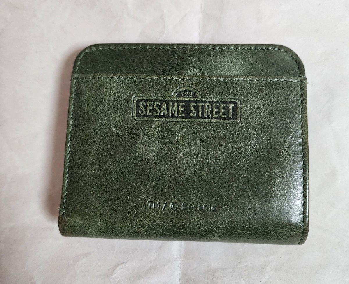 SESAMESTREET セサミストリートスリム二つ折り財布 リアルレザー 牛革