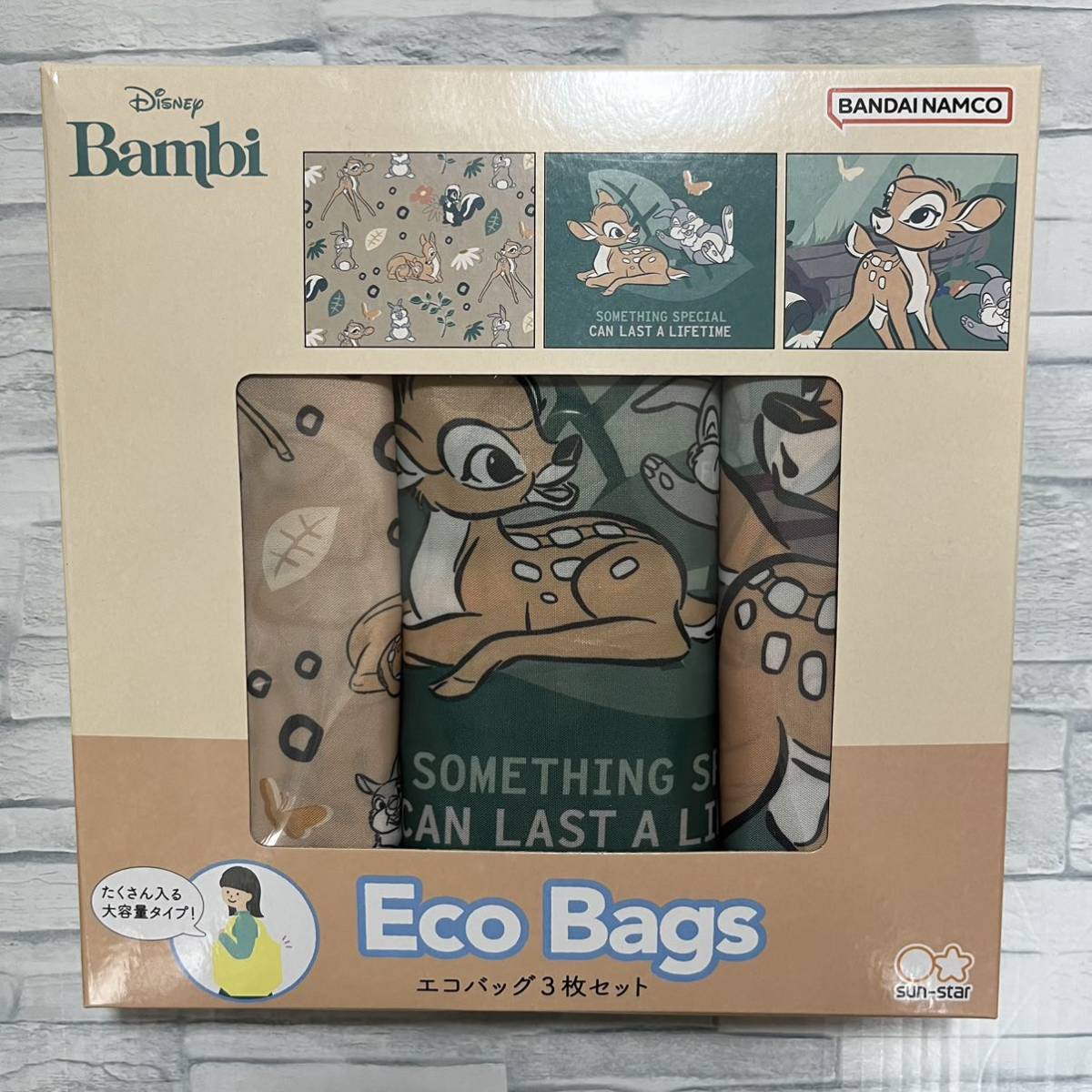 [ распродажа ] Disney Bambi эко-сумка 3 шт. комплект большая вместимость .... Sunstar канцелярские принадлежности герой эко-сумка 