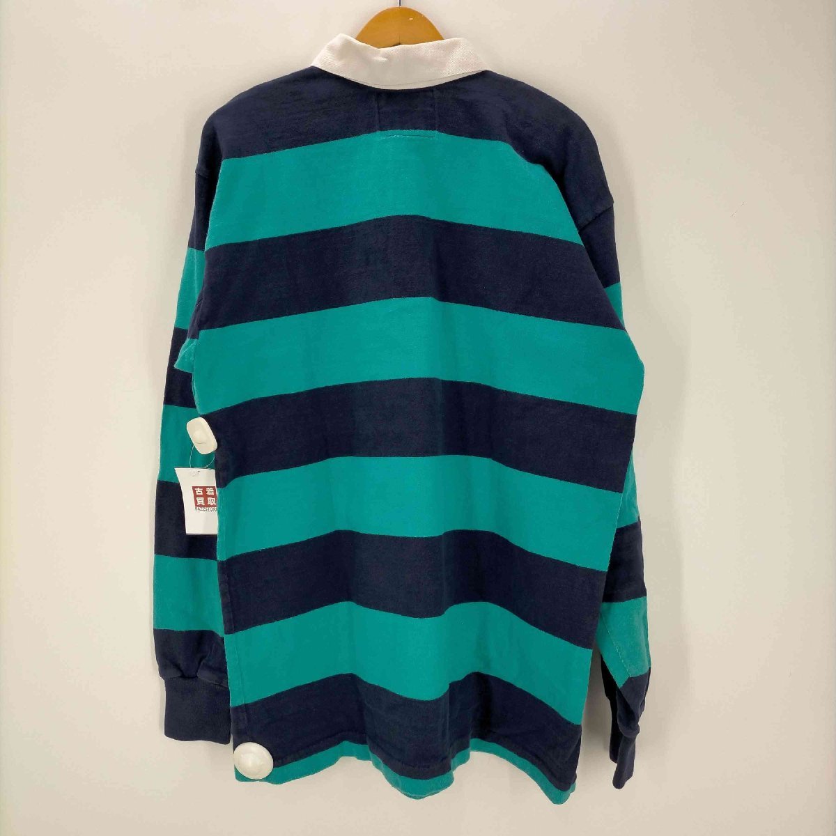 LANDS END(ランズエンド) USA製 ボーダー ラガーシャツ メンズ import：XL 中古 古着 0404_画像2