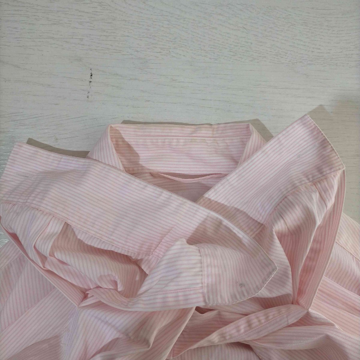 EDIFICE LA BOUCLE(エディフィス ラ ブークル) レギュラーカラー ピンクストライプドレス 中古 古着 1043_画像5