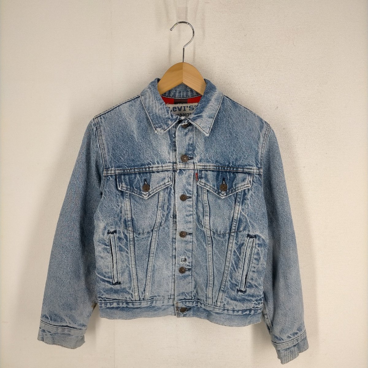 Levis(リーバイス) AUTHORIZED VINTAGE 裏地チェックネル デニムジャケット レディ 中古 古着 0154_画像1