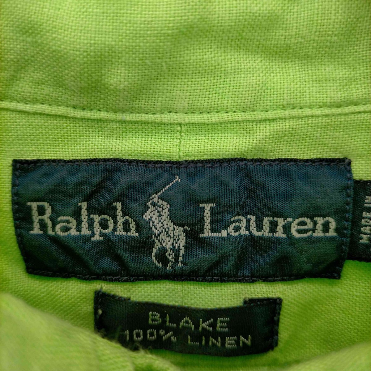 RALPH LAUREN(ラルフローレン) 90s ポニー刺繍 BLAKE リネンロングスリーブシャツ メ 中古 古着 0419_画像6