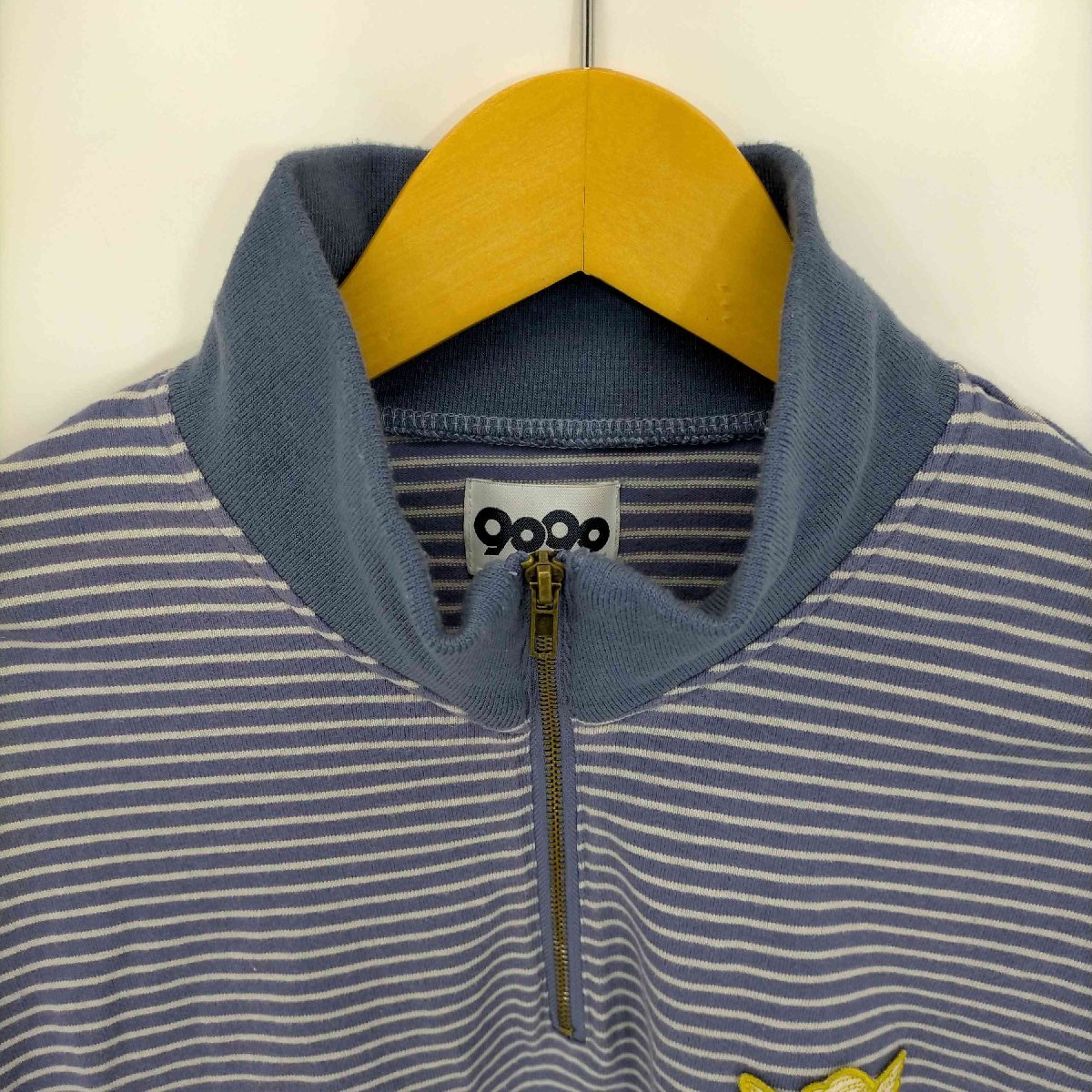 9090(ナインティナインティ) Stripe Long Polo Shirt ストライプ ロングポロシャ 中古 古着 0125_画像5