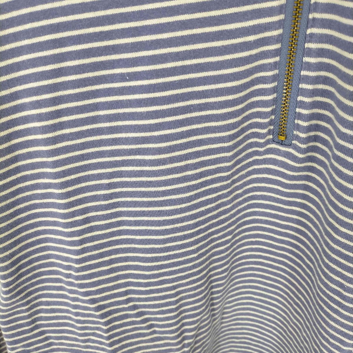 9090(ナインティナインティ) Stripe Long Polo Shirt ストライプ ロングポロシャ 中古 古着 0125_画像6