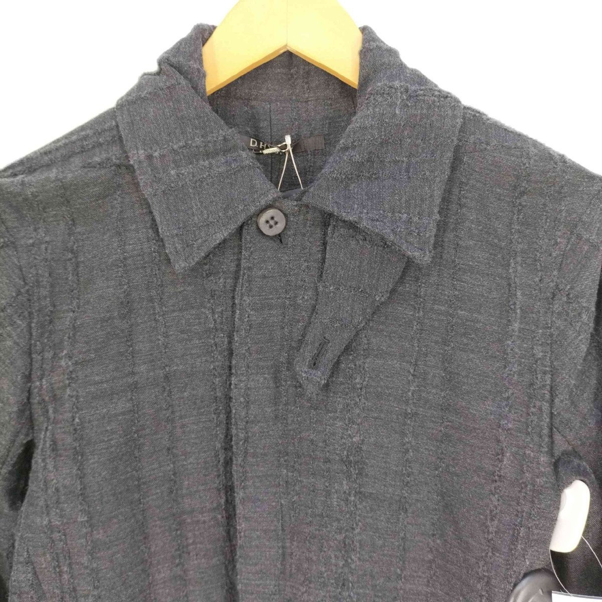 D.HYGEN(ディーハイゲン) Wool Rayon Jacquard stripe jacket ウー 中古 古着 0205_画像3