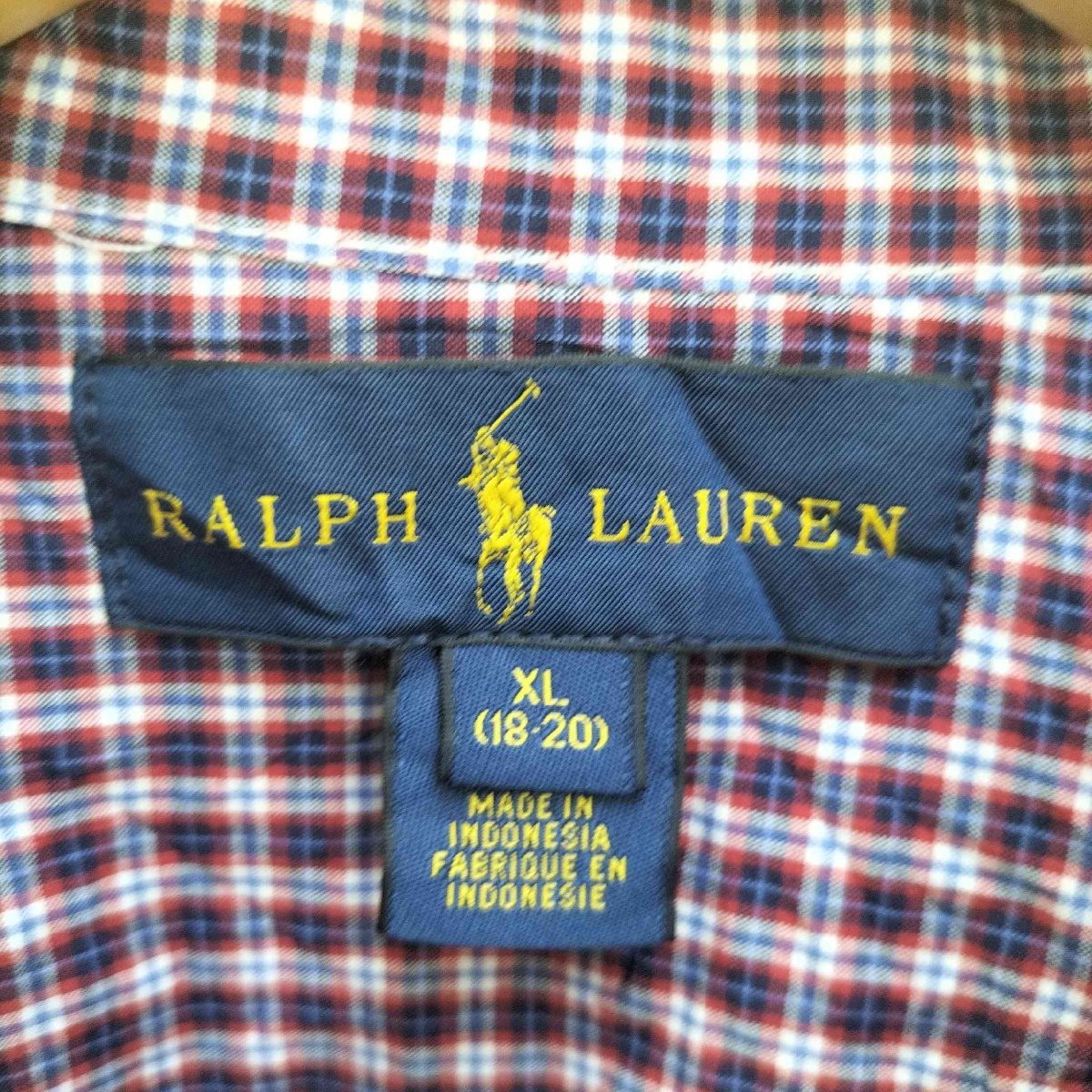 RALPH LAUREN(ラルフローレン) ポニー刺繍 ボタンダウンチェックシャツ メンズ import： 中古 古着 0346_画像6