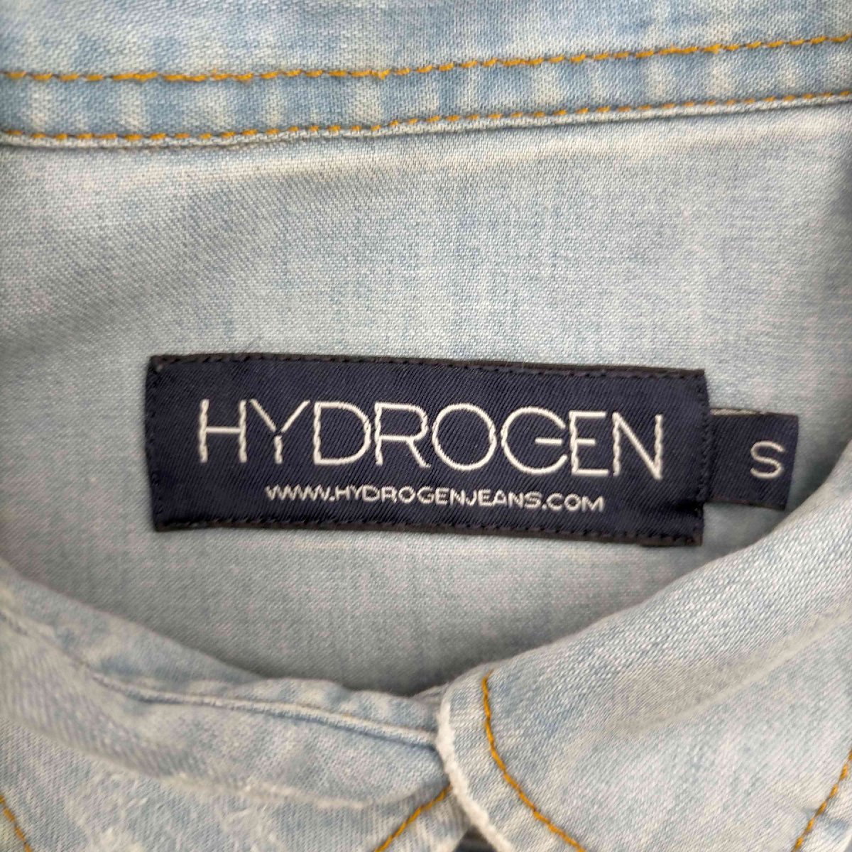 HYDROGEN(ハイドロゲン) スカル刺繍デニムシャツ レディース JPN：S 中古 古着 0806_画像6