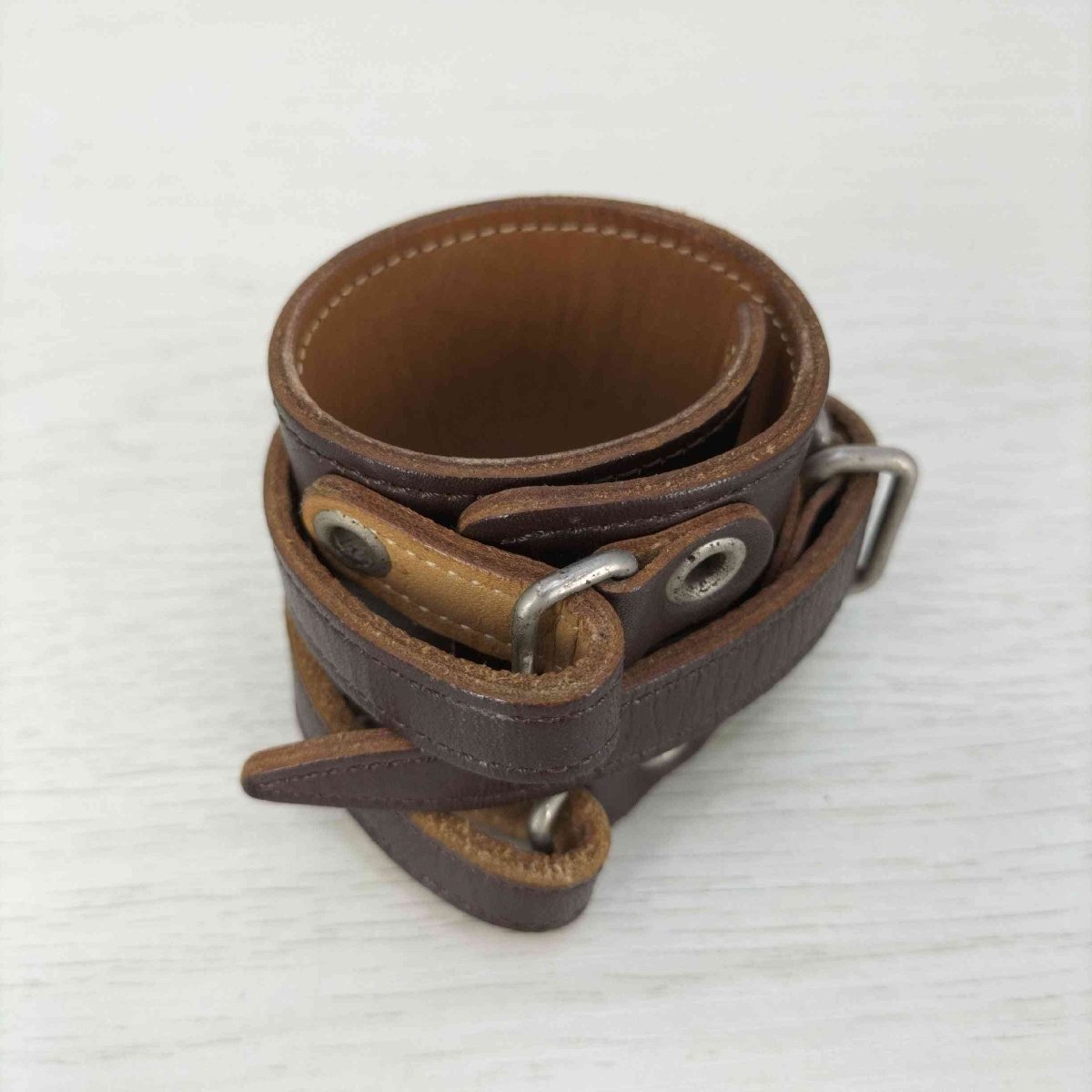 AFFA(エーエフエフエー) 1999 LEATHER WRIST BAND レザー リストバンド バング 中古 古着 0944_画像5