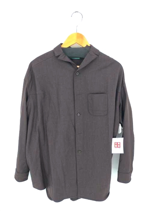 ohta(オオタ) dark brown wide shirts レディース W2 中古 古着 0944_画像1