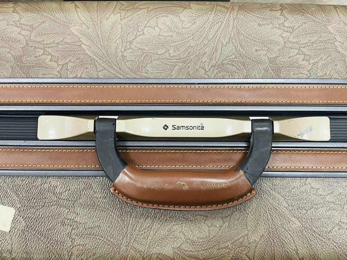 Samsonite サムソナイト キャリーケース スーツケース 旅行鞄 ブラウン 花柄 鍵付き ペイズリー柄_画像6
