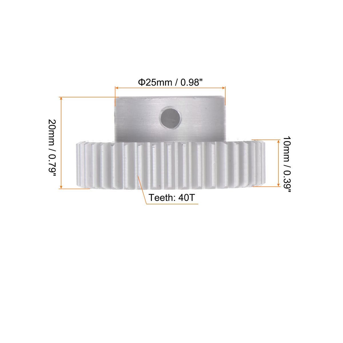 uxcell ステップスパーギア 12 mm内穴 歯車 40T モッド1 