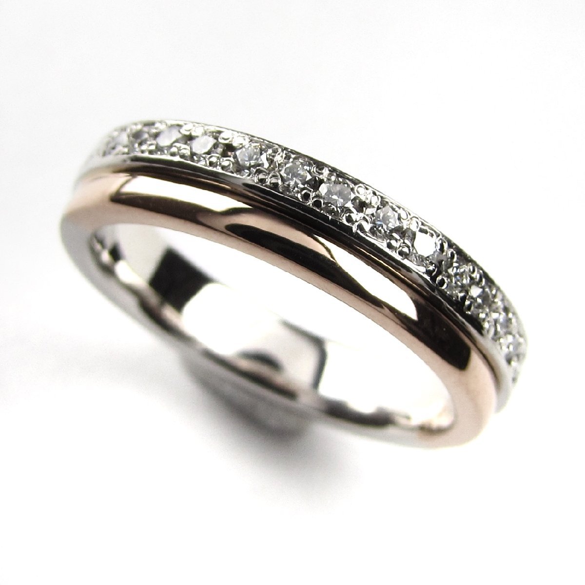 Nina Ricci Nina Ricci бриллиантовое кольцо кольцо K18PG Pt900 18 золотой розовое золото платина женский 9 номер #49 /777