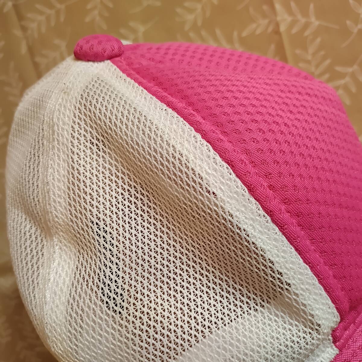  condition excellent! Mizuno mizuno cap size F(56~60cm) a little lustre pink × mesh cloth snap back summer . recommendation ...