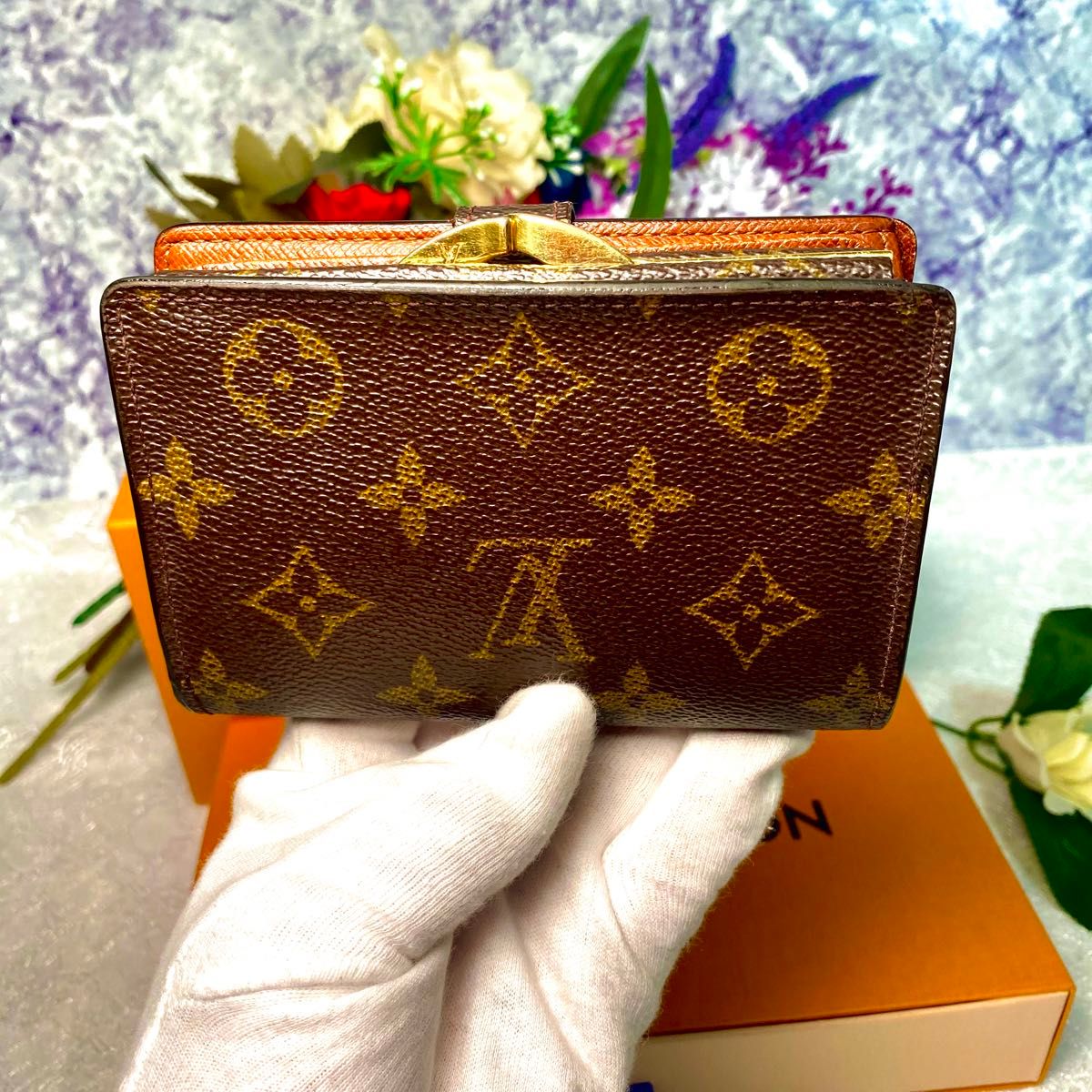 ルイヴィトン LOUIS VUITTON モノグラム  がま口 二つ折り財布 ポルトモネビエ  ヴィエノワ