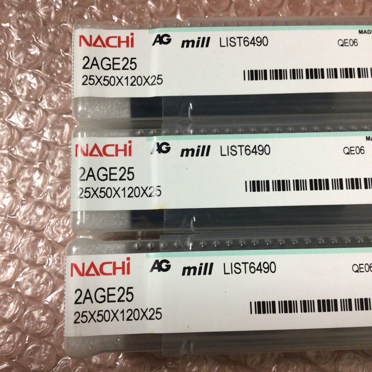 3本 シャンク Φ25 コート ナチ 2AGE 25 NACHI 不二越 2枚刃 TiAlN コーティング コバルト ハイス エンドミル 未使用品