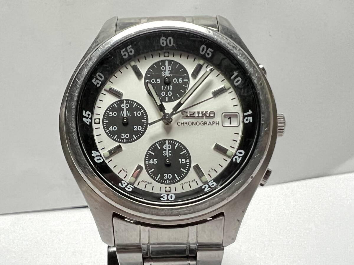 セイコー　クロノグラフ　クオーツ　V657-7100　メンズ　腕時計　SEIKO_画像2