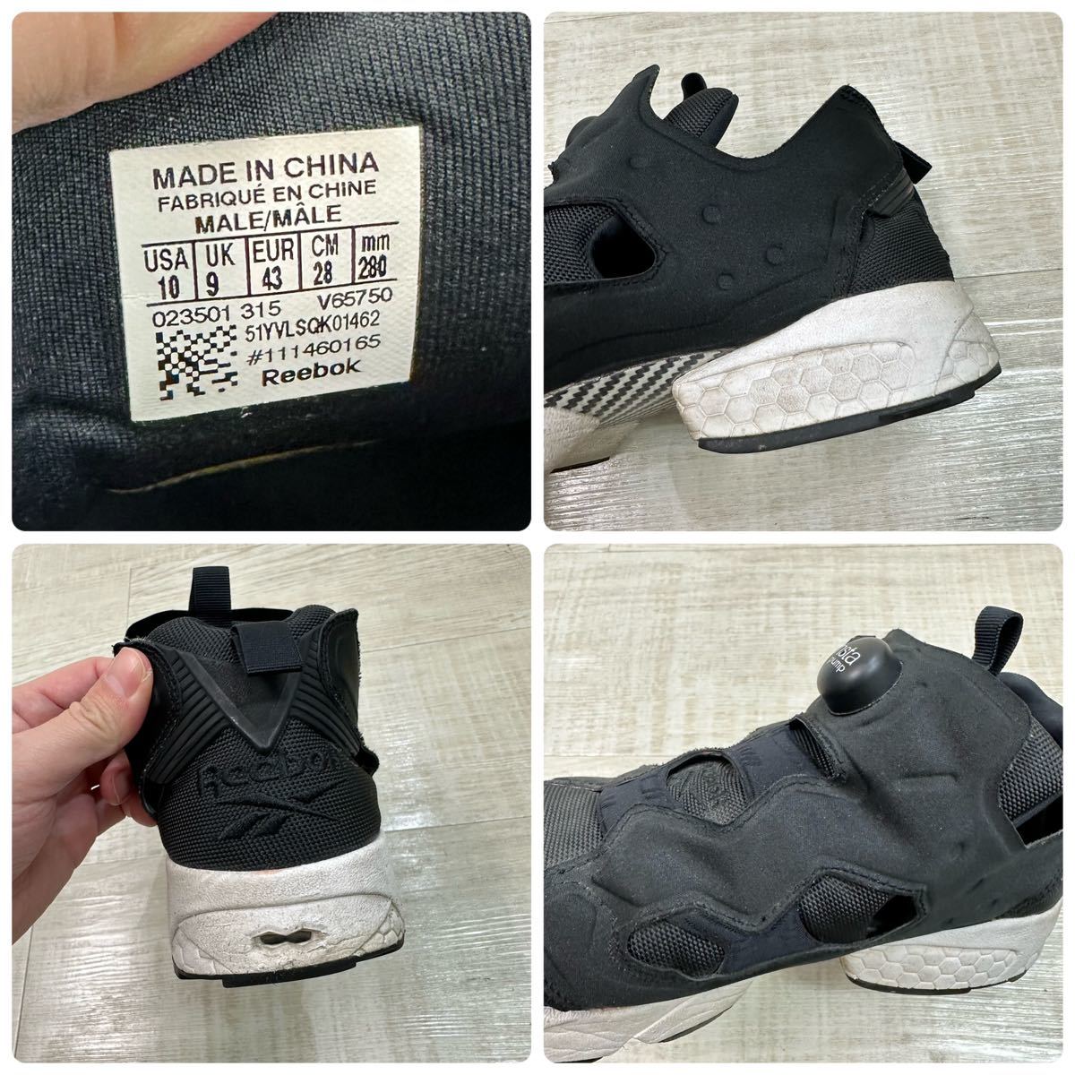 定番 Reebok INSTAPUMP FURY リーボック インスタ ポンプフューリー スニーカー V65750 BLACK ブラック 系 サイズ 28cm_画像10